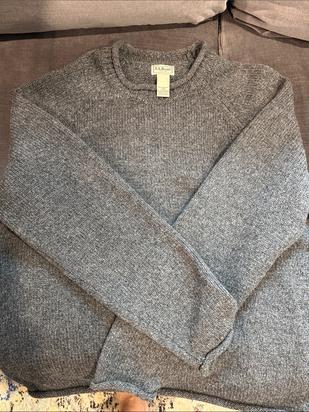 L.L. Bean Men's Gray Marled Crewneck Sweater
